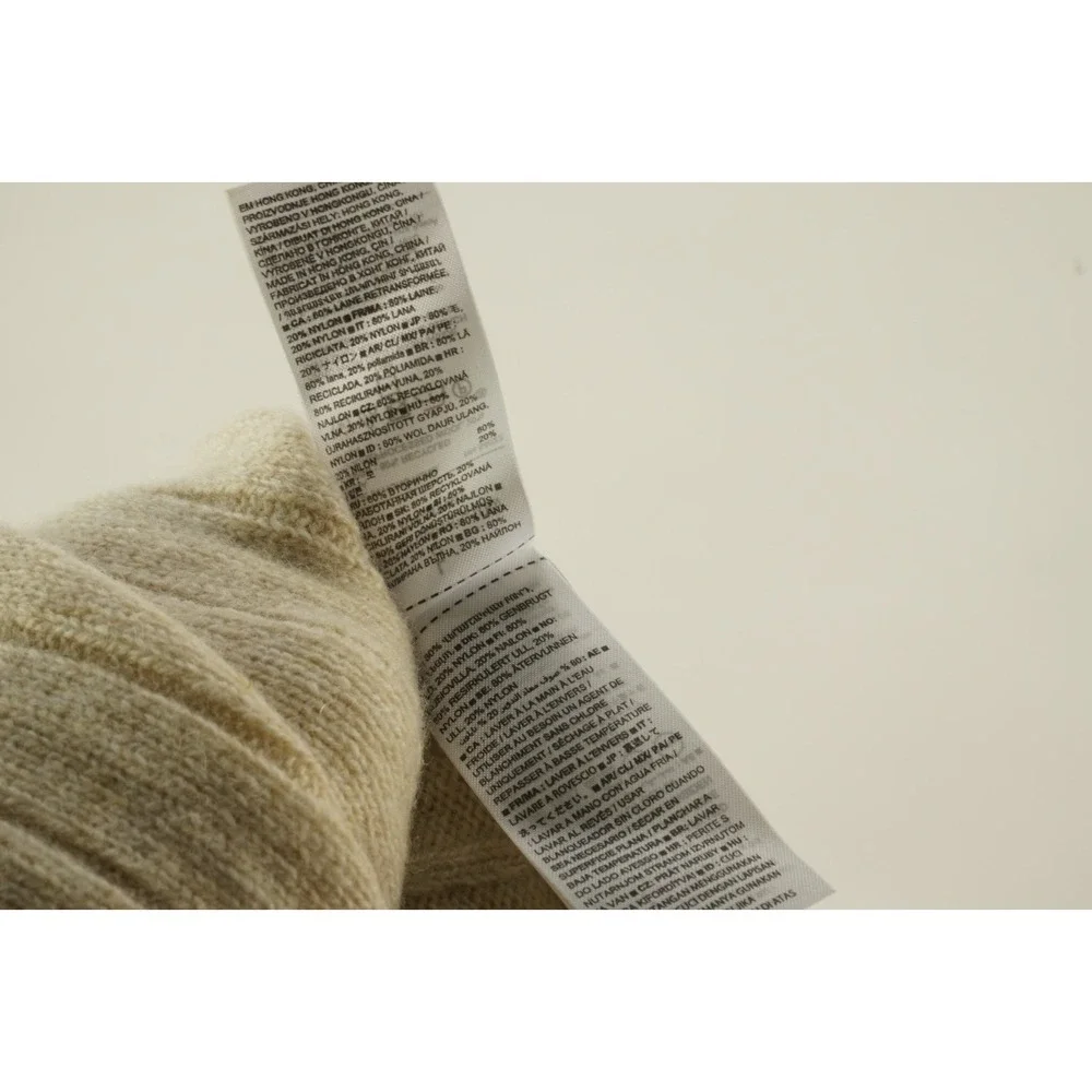 Banana Republic Crew Macro Rib Cable Knit Wool Sweater Men's Large Cream Stretch
